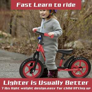 Vélo d'équilibre pour tout-petits de 2 à 5 ans, jouet cadeau pour garçons et filles, siège et guidon réglables légers, vélo d'apprentissage de 12 pouces - Product Image 3