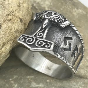 Anillos <span class=keywords><strong>de</strong></span> acero inoxidable para hombres <span class=keywords><strong>de</strong></span> moda Martillo <span class=keywords><strong>de</strong></span> Thor vikingo nórdico único Moda <span class=keywords><strong>de</strong></span> runa <span class=keywords><strong>de</strong></span> <span class=keywords><strong>la</strong></span> <span class=keywords><strong>suerte</strong></span> para uso diario Ocasiones temáticas <span class=keywords><strong>vikingas</strong></span> - Product Image 4
