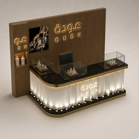 Kiosque de parfums de luxe HLX, comptoir d'exposition en verre personnalisé pour centre commercial, vitrine de présentation de cosmétiques et bijoux haut de gamme