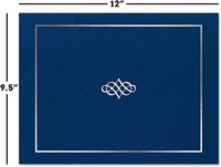 S&L Carpetas para Certificados de Papel Azul Plateado, Paquete de 25 Unidades, Cubierta de Lino, Papel de 80 lb, Esquinas Plegables Troqueladas, para Premios Empresariales y Uso en Oficina