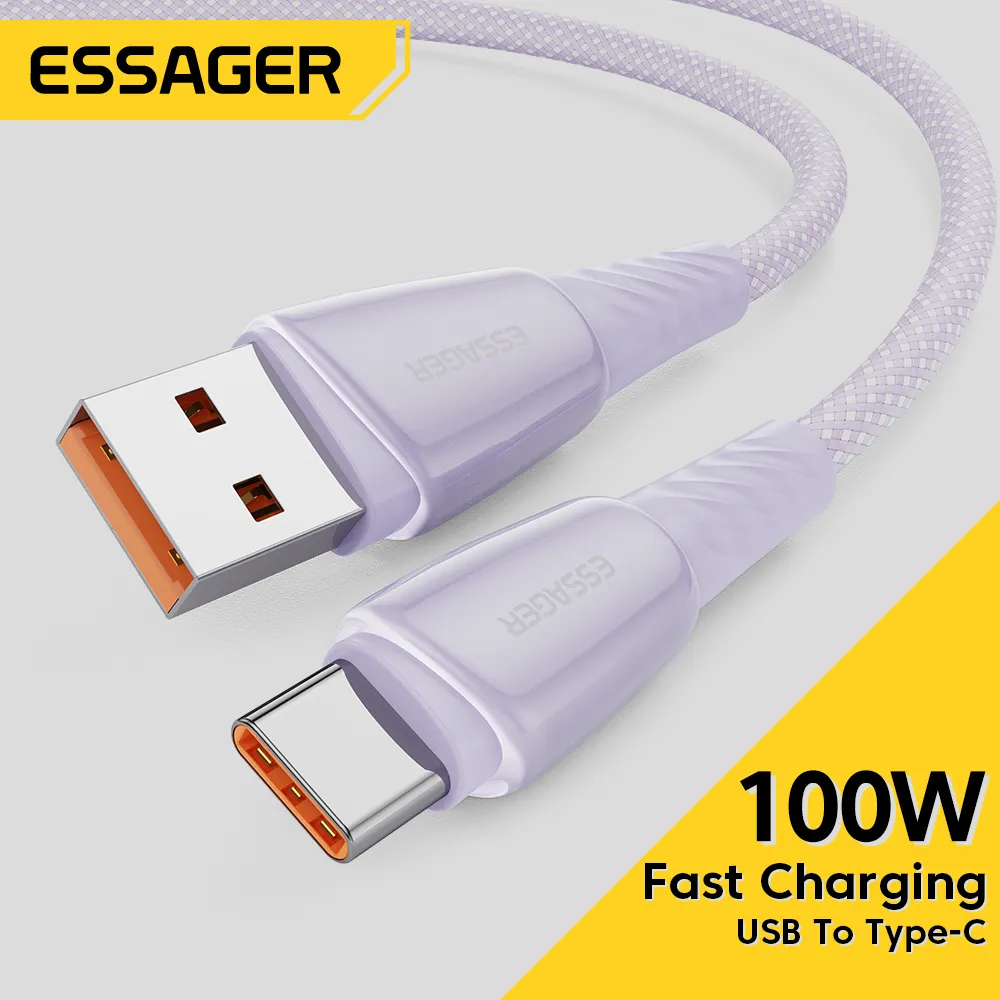 Essager 2022 Rainbow 0.5M 1M 2M 3M 100W Usb A Naar Type C Kabel Voor huawei Xiaomi Telefoon