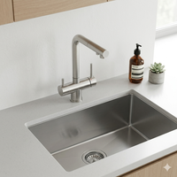 Robinet mélangeur de cuisine moderne en acier inoxydable 304 avec cartouche céramique, poignée unique, installation monotrou, douchette extractible, garantie 5 ans