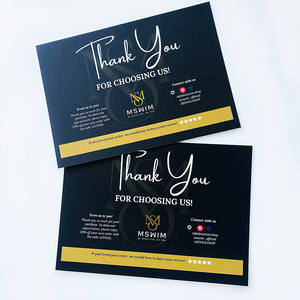 Cartes en papier noir <span class=keywords><strong>de</strong></span> luxe personnalisées avec logo, épaisseur personnalisée, estampées à l'or, <span class=keywords><strong>carte</strong></span> postale, <span class=keywords><strong>carte</strong></span> <span class=keywords><strong>de</strong></span> remerciement pour les petites entreprises - Product Image 6