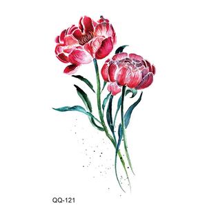 3D acquerello fiore di lavanda tatuaggi temporanei per le donne Body Art braccio falso Flora adulti tatuaggio adesivo impermeabile ragazze tatuaggio - Product Image 6