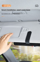 Boîte à lunettes multifonctionnelle en cuir PU pour voiture, clip pour lunettes de soleil sur pare-soleil, support universel pour documents pour l'intérieur de la voiture