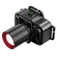 Lampe frontale LED rechargeable, angle réglable, faisceau longue portée avec indicateur de batterie pour le camping et la randonnée en extérieur