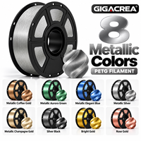 Filamen Printer 3D GIGACREA Metallic PETG 1.75mm 1KG Warna Coffee Gold untuk Pencetakan FDM OEM ODM Label Pribadi Pasokan Grosir