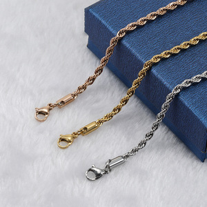 Kalung Rantai Tali Hiphop Baja Anti Karat Grosir, Dapat Disesuaikan, Lapis Emas 14K, Model Pilin, Perhiasan untuk Pengecer, Hadiah - Product Image 4