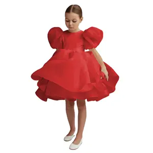 Новейший дизайн детских платьев юбка принцессы с пышными рукавами милое детское платье с открытой спиной на день рождения 12 лет для девочек