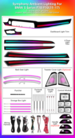 Luz Ambiental Dinámica Cardoo para BMW Serie 5 F10 F11 F18 2011-2017, Actualización de Iluminación Ambiental Interior del Automóvil de 64 Colores, Accesorios