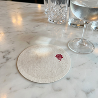 Sous-verres ronds jetables modernes en tissu 100 % coton, personnalisables, bord en pulpe, diamètre 8-11 cm, pour hôtels, restaurants, mariages