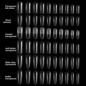 <span class=keywords><strong>Uñas</strong></span> Postizas Cuadradas Transparentes, Ultrafinas, Pre-diseñadas, con Acabado Sin Costuras, Removibles, en Caja - Product Image 2
