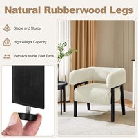 Chaise d'appoint en velours côtelé confortable de loisirs Fauteuil rembourré moderne avec pieds en bois massif pour salon salle à manger utilisation en extérieur