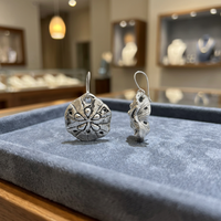 Boucles d'oreilles minimalistes en argent 925 avec crochet en forme de dollar de sable