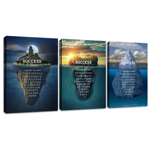 Home Office Framed Decor Motivational 3 Pieces Inspirational Poster Prints Picture Canvas quote word art success painting