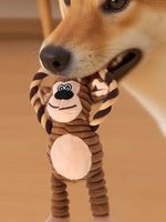 Jouet en peluche pour animaux de compagnie en gros, jouet à mâcher couineur en peluche pour chien avec corde, résistant aux morsures, puzzle de dentition avec motifs ours et singe