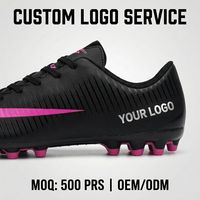 Chaussures de football FG durables pour hommes Entraînement quotidien Terrain ferme Bottes de football légères Respirantes Imperméables Confortables