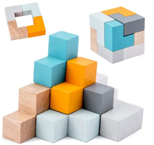 Vente directe d'usine en gros tenue de voyage en bois série de puzzle bébé éducation précoce jouets de puzzle cognitif dans une boîte en fer blanc