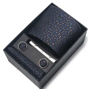 Herren Classic Checks Schwarz/Rot/Pink/Blau Jacquard Gewebte Seiden krawatte Krawatte Geschenk box - Product Image 1