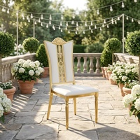 Chaises de banquet empilables en métal de luxe moderne, chaises de salle à manger élégantes dorées pour hôtel, salle de banquet et usage domestique
