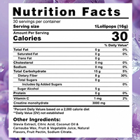 WELLBODY Sucette à la créatine portable, saveur raisin, stimulant pré-entraînement pour la salle de sport, récupération musculaire post-entraînement, complément nutritionnel sportif