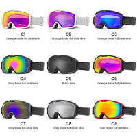 Masques de ski anti-buée en gros avec verres double couche pour hommes/femmes, lunettes de sécurité sportives pour le patinage sur glace et le snowboard