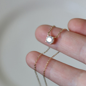 Collana Minimalista in <span class=keywords><strong>Argento</strong></span> Sterling 925 con Diamante <span class=keywords><strong>Grezzo</strong></span> a Quattro Griffe per Donna - Product Image 3