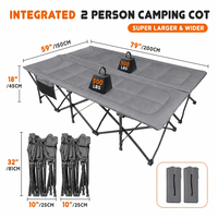 Nueva Cama Plegable Extra Ancha de 59 Pulgadas para Acampar, 2 en 1 con Colchón para Dos Personas, Venta al Por Mayor