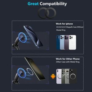 WOHEFU manyetik araba bardak tutucu katlanır içecek depolama raf genişletilebilir baz 2 1 araba fincan manyetik telefon dağı tutucu - Product Image 5