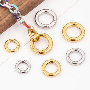 316L thép không gỉ mùa xuân Vòng <span class=keywords><strong>Clasp</strong></span> móc Carabiner kích cỡ khác nhau Vòng O <span class=keywords><strong>Ring</strong></span> cho túi Mặt dây chuyền đồ trang sức làm phụ kiện - Product Image 1