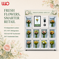 Distributeur automatique intelligent de bouquets réfrigérés en acier inoxydable avec options de paiement multiples et gestion basée sur le cloud pour une utilisation 24h/24