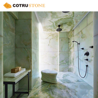Dalle en jade vert onyx marbre naturel translucide rétro-éclairé pour intérieur fond mur cuisine comptoir carreaux de sol