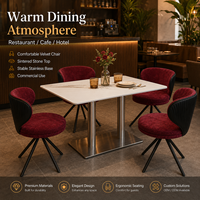 Großhandel Kommerzielles Esszimmer-Set, Tisch und Stühle mit Edelstahlgestell für Hotelprojekte OEM ODM Maßgefertigtes Set