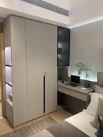 Armoire de chambre principale en composite mat léger, avec bureau d'angle, placard, bureau d'étude pour enfants, et rangement multifonctionnel avec miroir