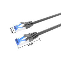 Kabel Ethernet Super Slim Cat8 40Gbps 2000MHz SFTP Konektor RJ45 Jaket PE/PVC Bersertifikasi CE untuk Pusat Data Kecepatan Tinggi