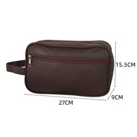 Trousse de Toilette Homme Portable en PU Effet Litchi Multicolore – Grande Capacité pour Voyage et Extérieur