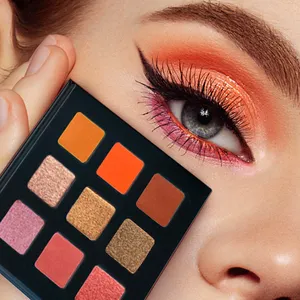 Nova chegada Private Label 9 Cor Sombra de Olho Profissional Papelão Maquiagem Paleta OEM Própria Marca Shimmer Matte Palette Eyeshadow