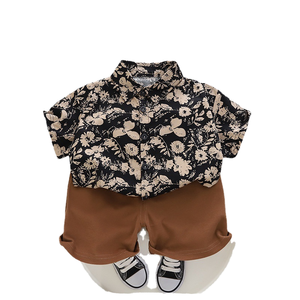 Summer Wholesale 1-4Years Children <strong>Kids</strong> <strong>Clothes</strong> Short Sleeve T Shirt Print Casual Boys Clothing 2 Pieces Outwear Suit Baby Boys - Product Image 1