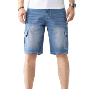 Fashionable Custom Men's Blue Jeans Shorts 100% Cotton <b>Quick</b> Dry Zipper Fly Solid Hot Shorts Casual Summer Wear Made In Pakistan - Product Image 1
