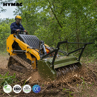 Mini-Kompaktlader mit Raupenfahrwerk und 25 PS Dieselmotor, inklusive Forstmulcher-Anbaugeräten