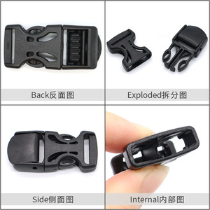 KJM Hollow Plastic Backpack Buckle 20mm 57mm Length 30kg Tensile Force Outdoor Hiking Safety <b>Clip</b> - Product Image 2