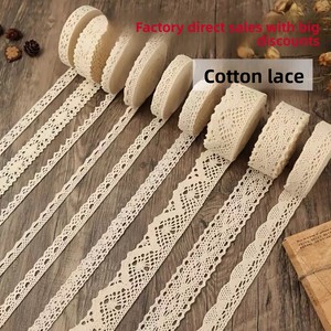 Ruban <span class=keywords><strong>de</strong></span> broderie en <span class=keywords><strong>dentelle</strong></span> <span class=keywords><strong>de</strong></span> coton naturel beige <span class=keywords><strong>de</strong></span> qualité supérieure, style vintage, avec œillets assortis, fait main, pour artisanat bohème, bricolage, mariage, couture, cadeau - Product Image 2