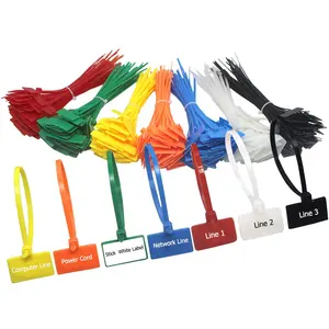 Easy Mark 4*150mm Nylon Cable Ties Tag Labels Plastic Loop Ties Markers Cable Tag Self-locking Zip Ties