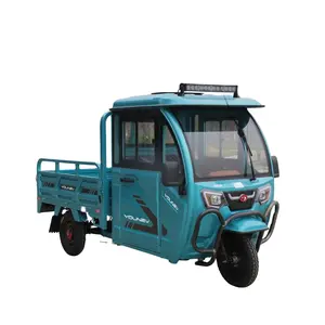 YOUNEV 12v New Type China Manufacture 3 Wheel Motorcycle Electric Tricycle With Driver Cab Open