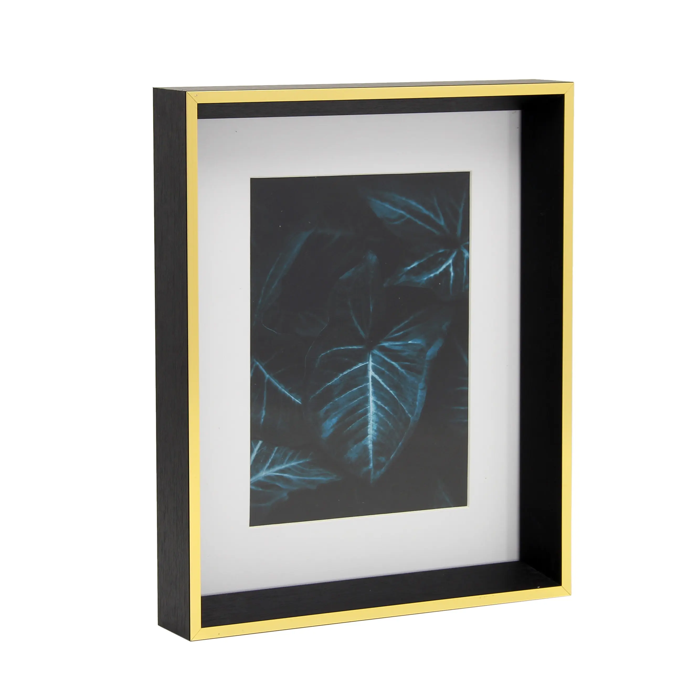 Wholesale High Quality Custom Golden frame Black Solid Wood Photo Picture Frames For Home Decor