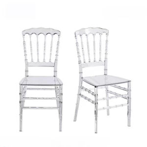 เก้าอี้อะคริลิคใสแบบคริสตัลสำหรับงานจัดเลี้ยงโรงแรม งานแต่งงาน งานกลางแจ้ง เก้าอี้พลาสติกแบบนโปเลียน - Product Image 1