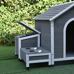 Factory Direct Modern Wooden <strong>Dog</strong> <strong>House</strong> with Feeder Eco-Friendly &amp; Waterproof All Seasons Use Wholesale Price Bulk Discounts - Product Image 4