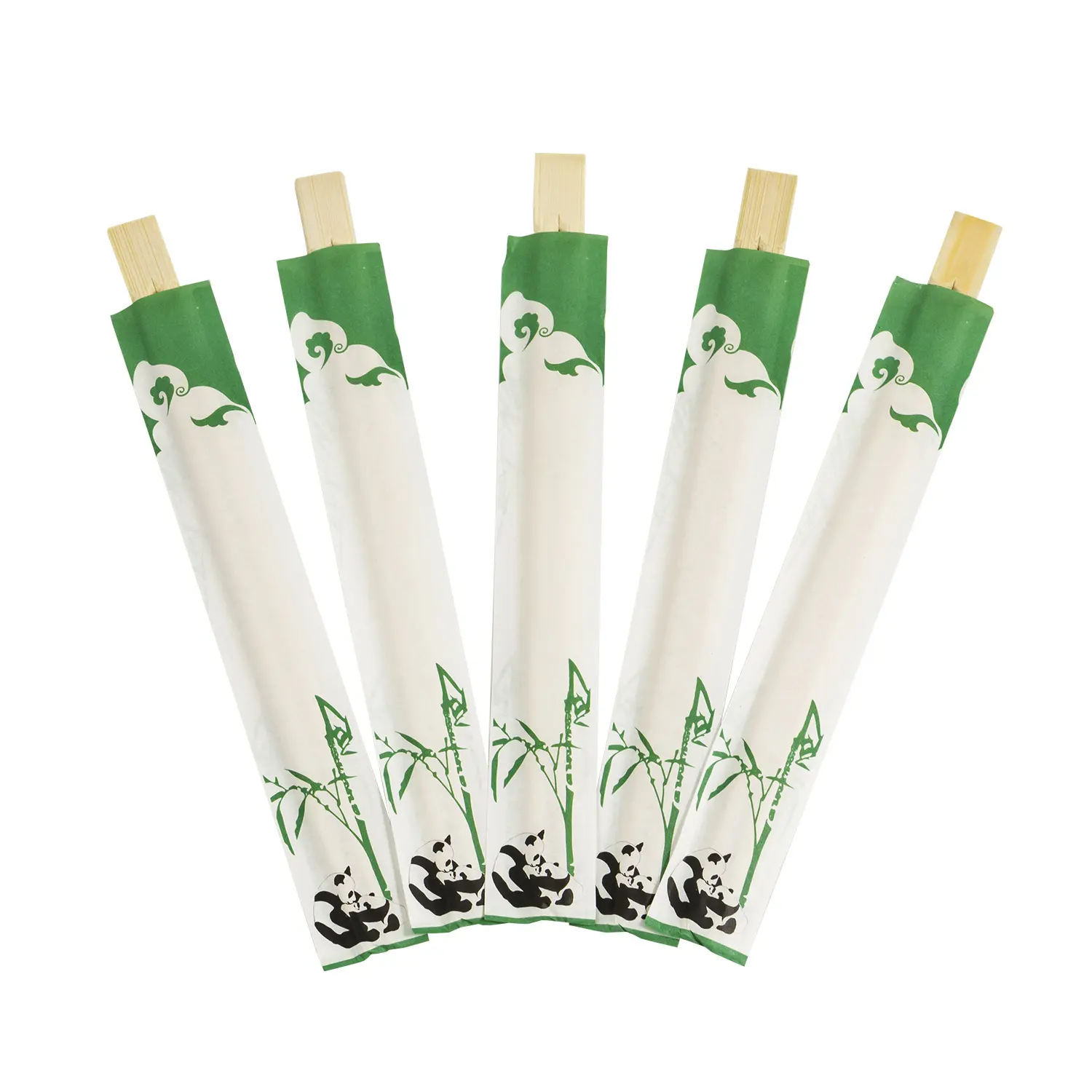 Sumpit bambu kualitas Premium Logo kustom cetak terlaris sumpit kembar bambu sekali pakai