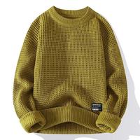 Pull en maille pour homme, col rond, coupe ajustée, style rétro, en mélange de poils de lapin épaissi, chaud, pour un usage quotidien décontracté