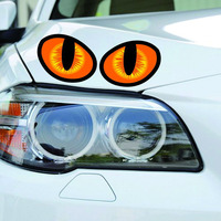 Autocollant de Voiture Personnalisé Étanche Chat Maléfique Drôle avec Œil 3D Noir